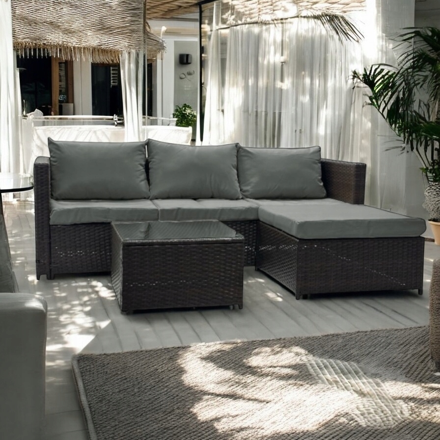 NAROŻNIK OGRODOWY DWUSTRONNY SFS066 MTG ZESTAW MEBLI OGRODOWYCH BRĄZ Linia Ricoco