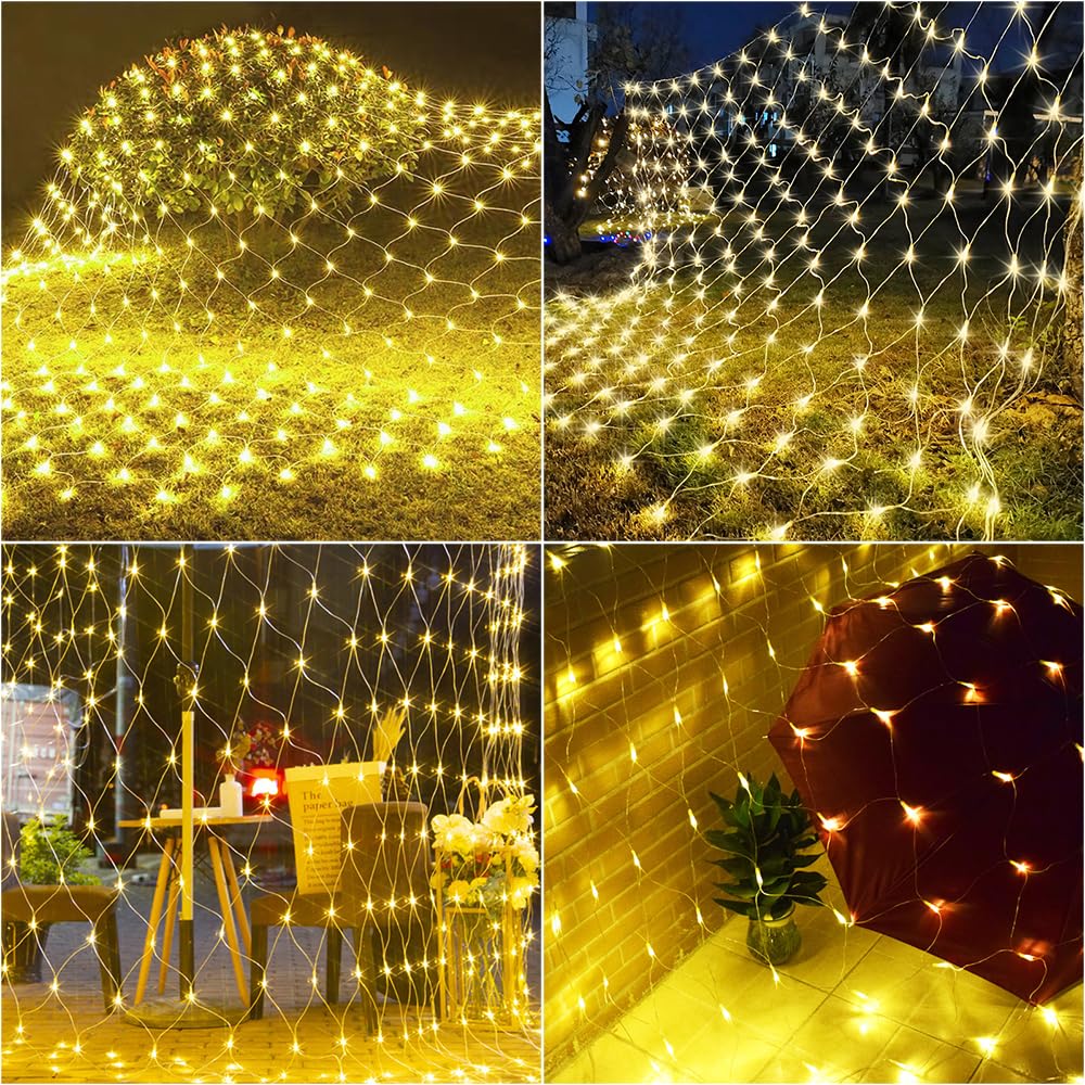 LIYADE SIATKA DEKORACYJNA ŚWIETLNA LAMPKI WODOODPORNE 3x2m 200 LED — miniatura 6