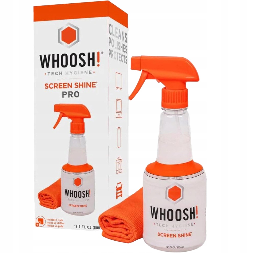 Čisticí prostředek Whoosh!, 500 ml, antibakteriální utěrka z mikrovlákna