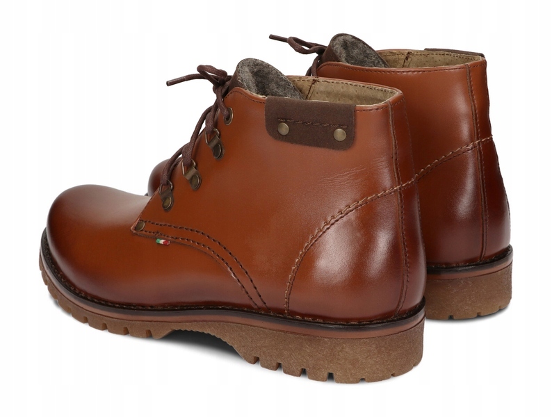 TRZEWIKI ZIMOWE KOZAKI MĘSKIE SKÓRA 359 BRĄZOWY 42 Oryginalne opakowanie producenta pudełko