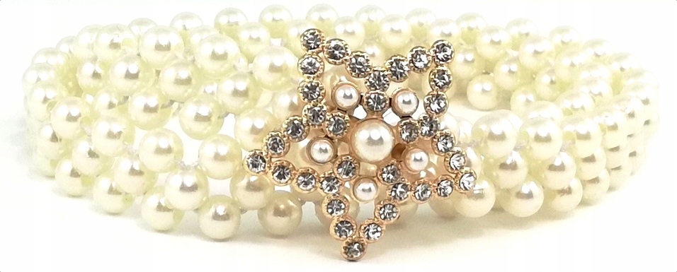 

Pasek Elastyczny Gumowy Ozdobny Perełki Perły