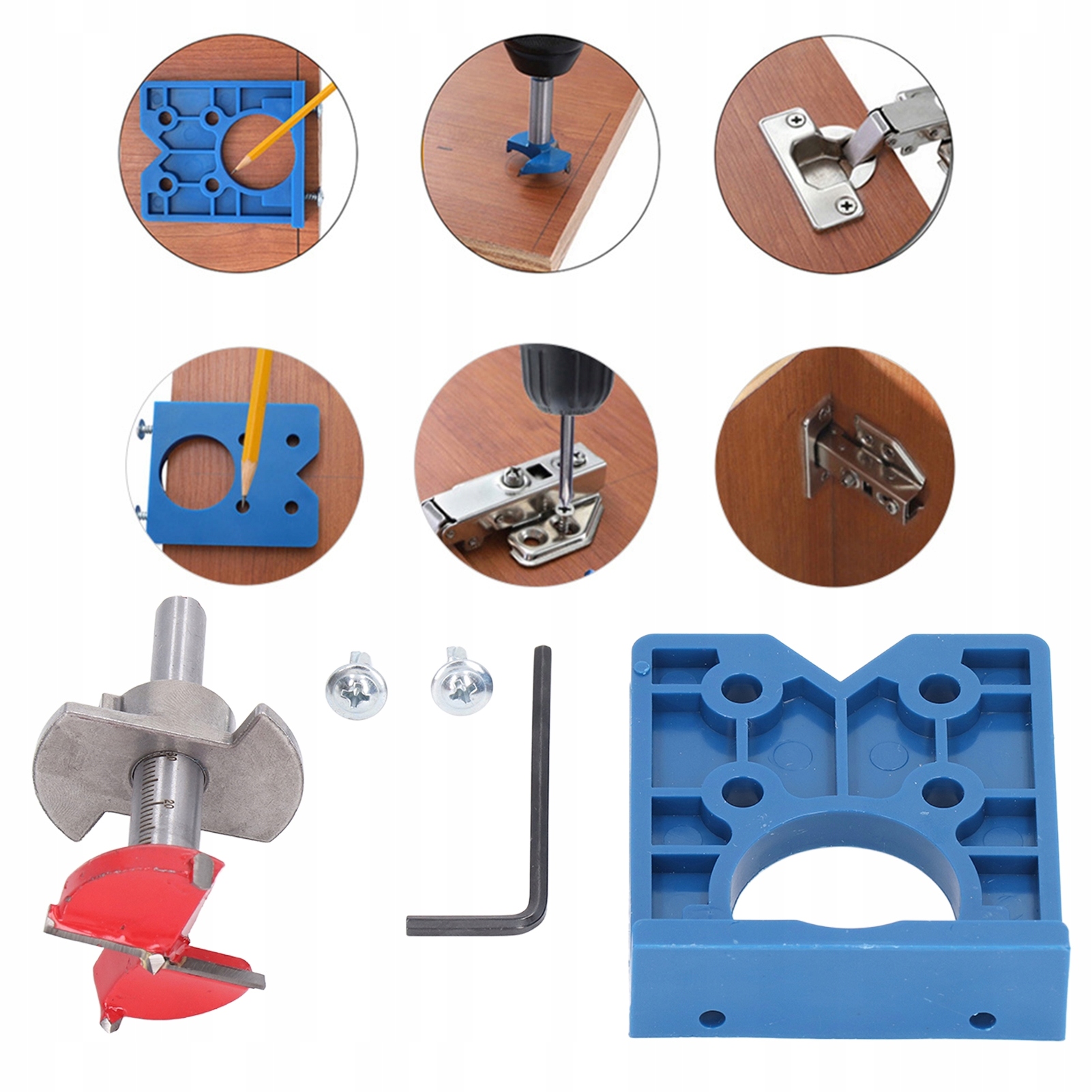 FREZ DO ZAWIASÓW PUSZKOWYCH 35MM Z PROWADNICĄ Kod producenta 1011220005311