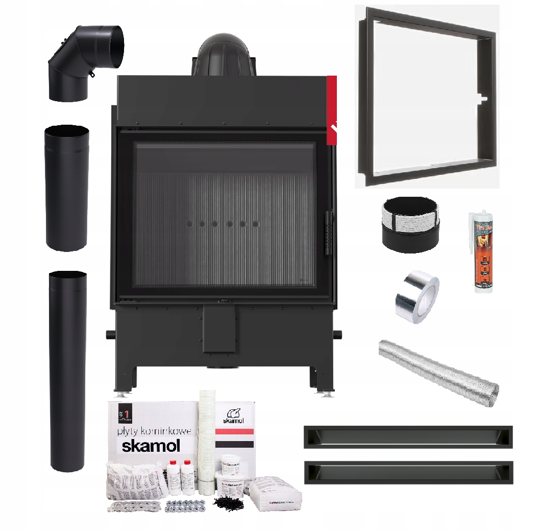 Krbová Vložka Lucy 15 kW Černá Ocelová Ekoprojektová Sada