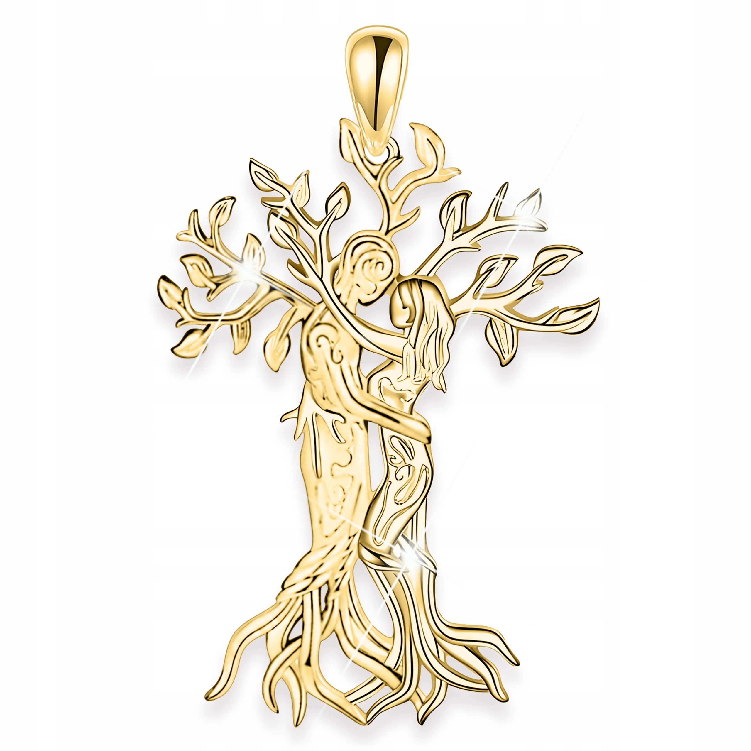 Zlatý přívěsek 925 Černé stromky Objímání Zamilovaný pár Stromů