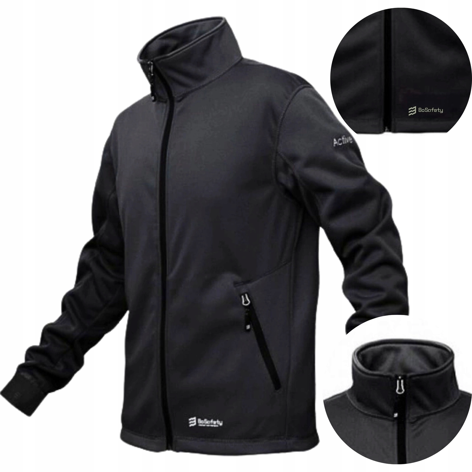 Bluza robocza ocieplana polarem elastyczna BoSafety Active czarna M