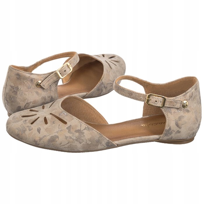 Boty Kožené sandály na léto Dámské Maciejka Béžové 06641-04