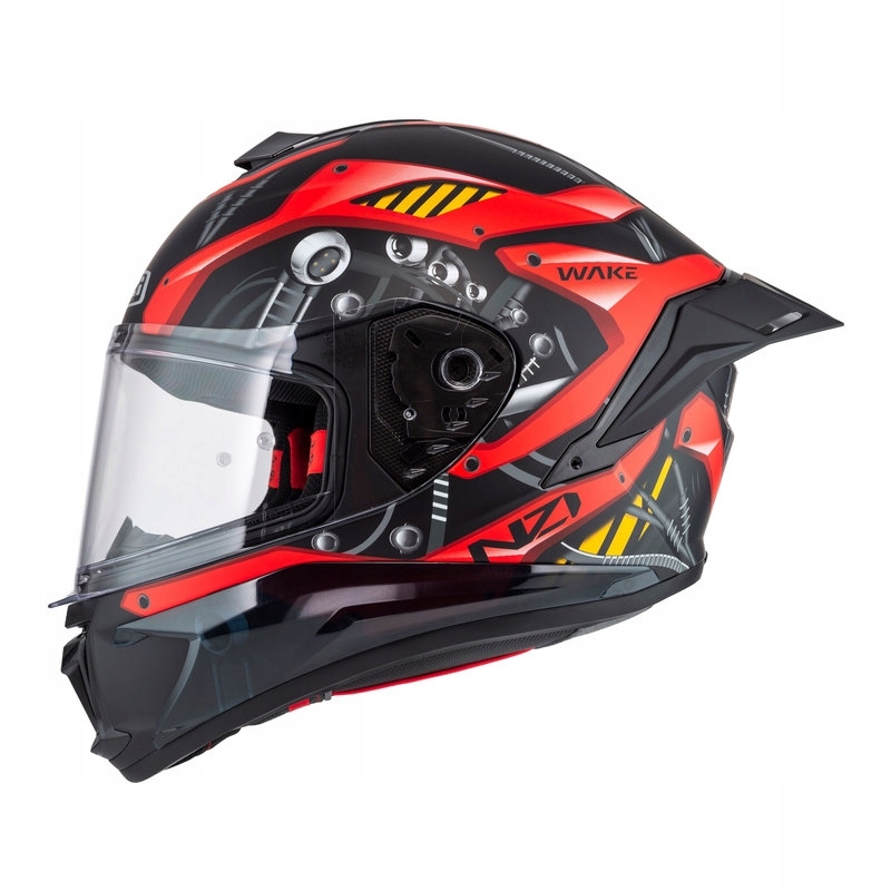 Motocyklová Prilba Nzi Wake Stream Booster Kyber Black Red Matt (XL)