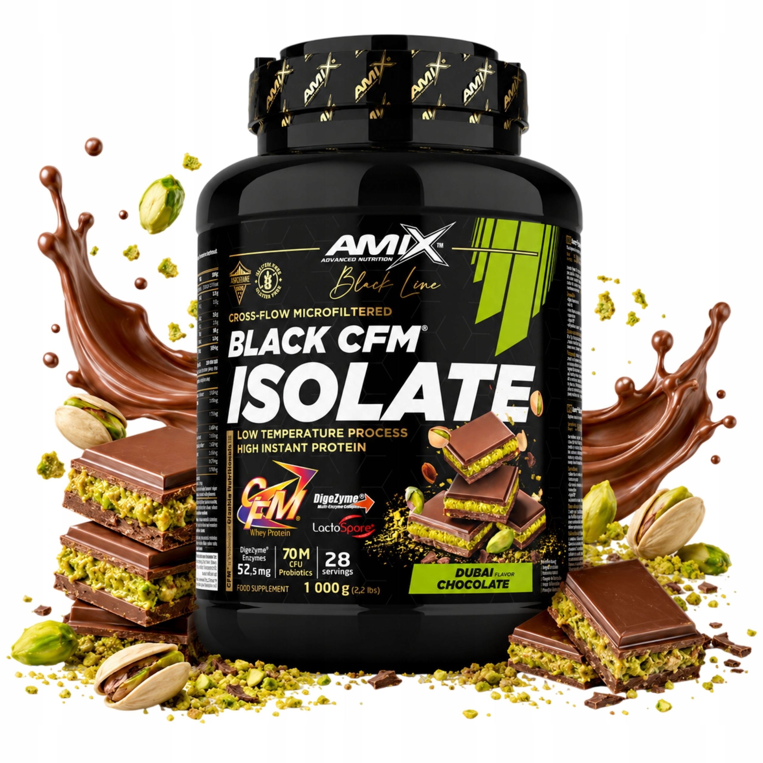 Proteinový izolát bez laktózy Dubajská bílkovina Čokoláda Cfm Whey Protein 1 kg