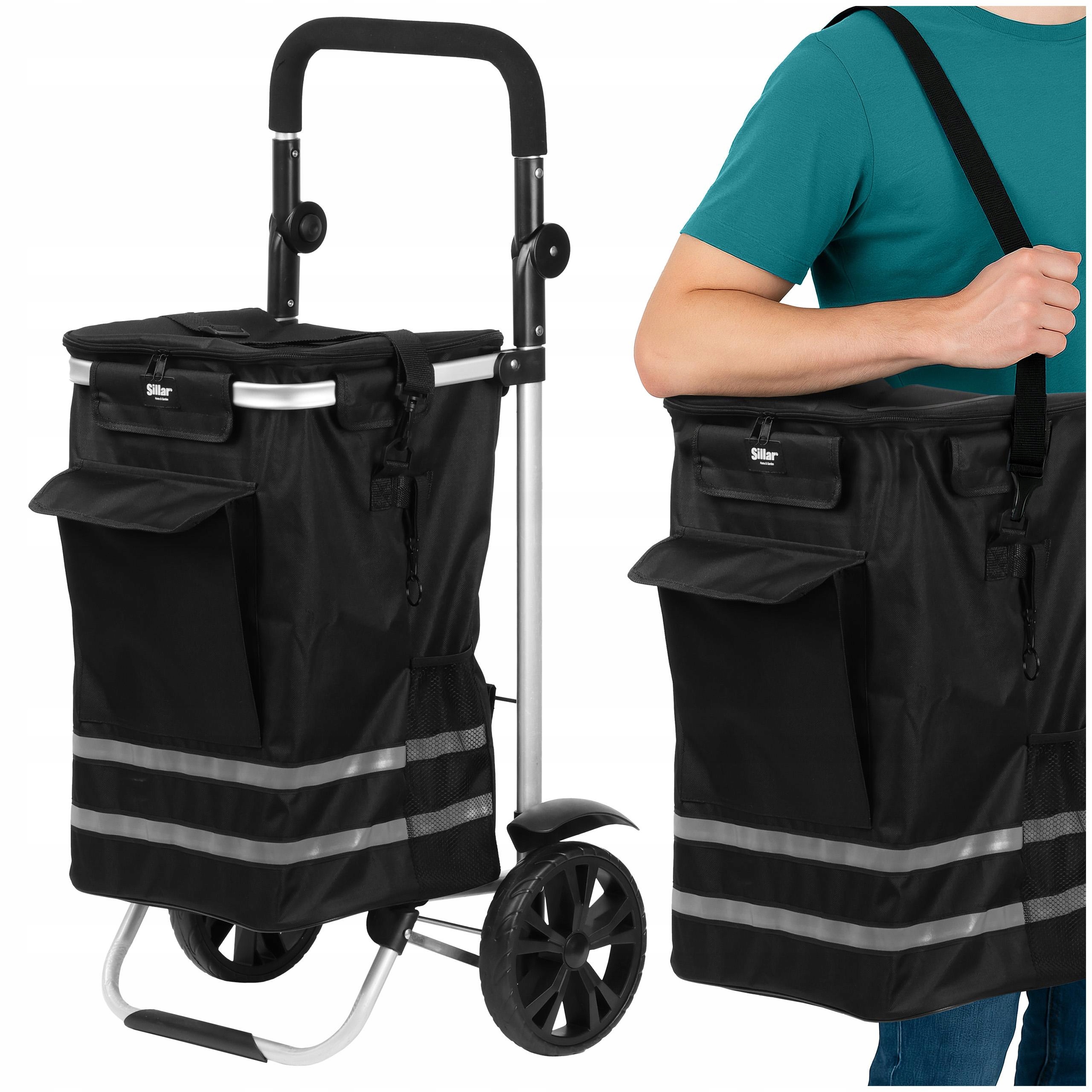 Vozík na kolečkách nákupní taška voděodolná 56 L termo kapsa