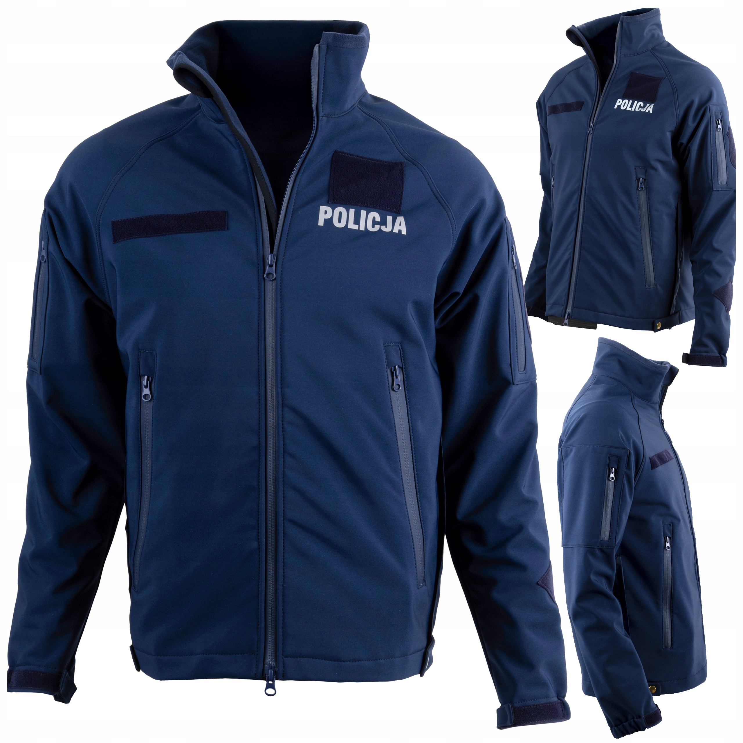Softshellová policejní nepromokavá bunda s suchými zipy a zipy, velikost S