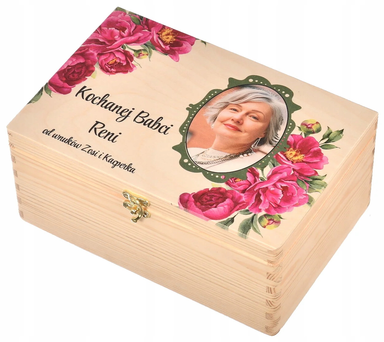 Personalizovaná dřevěná krabička – dárek ke Dni babiček