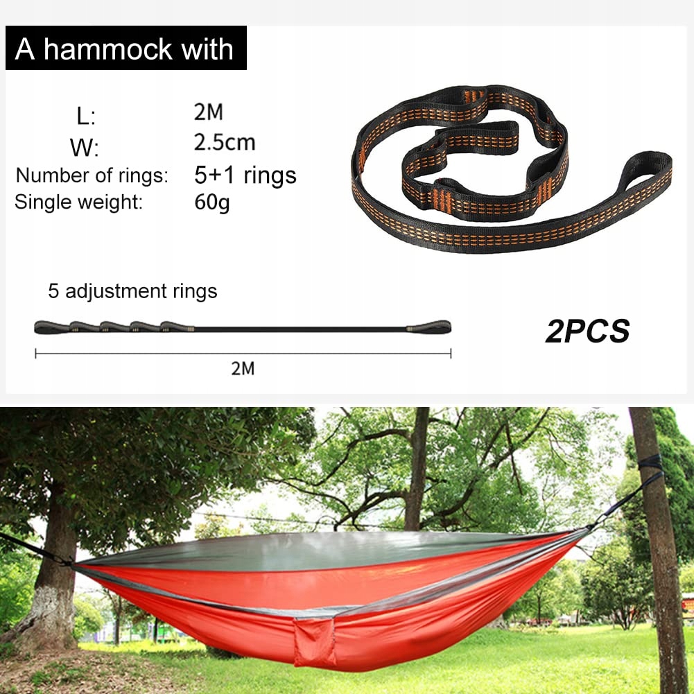 HÄNGEMATTE Zestaw Do Mocowania Haki Karabinki Camping Outdoor 300 kg — miniatura 2