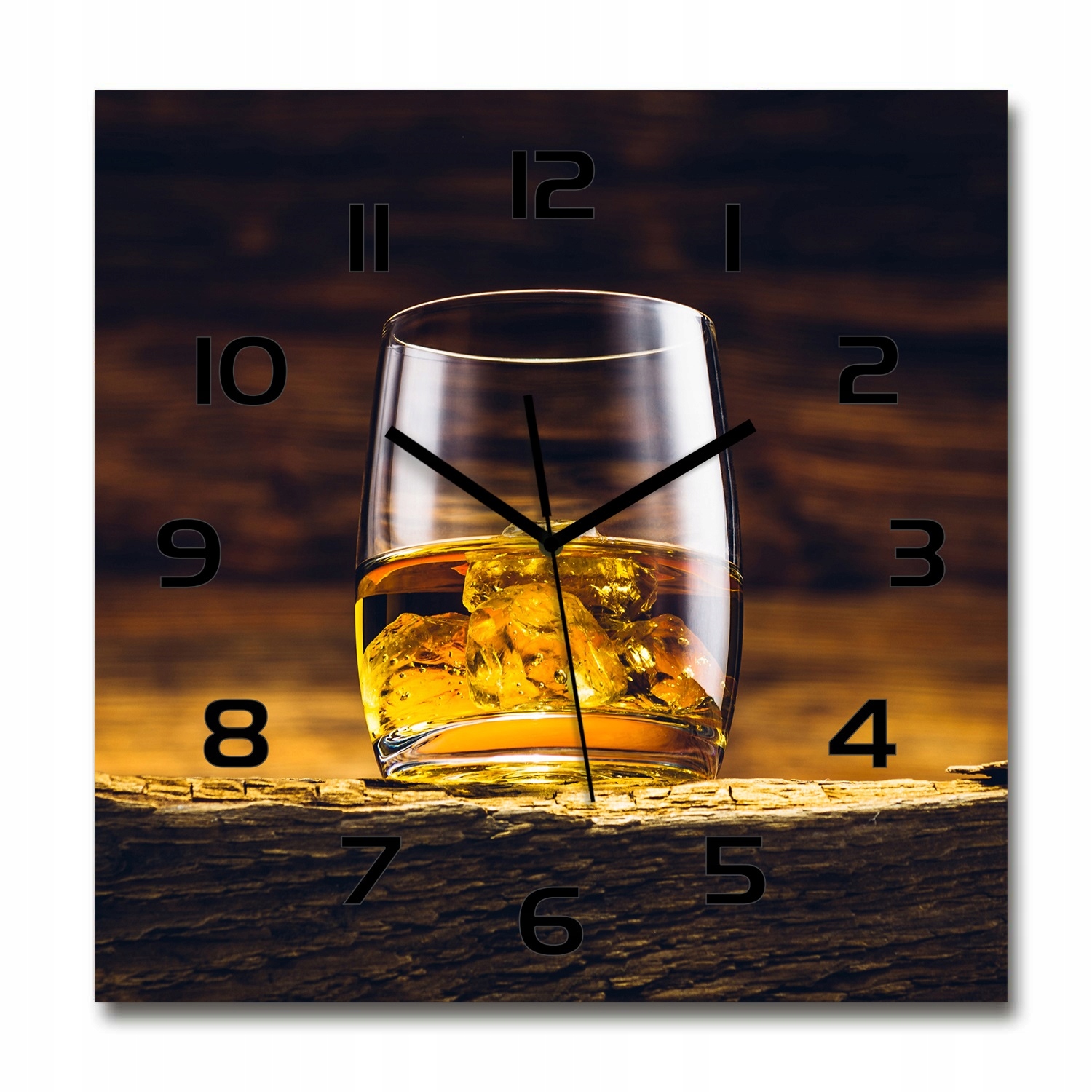 

Nowoczesny szklany zegar Burbon w szklance 60x60cm