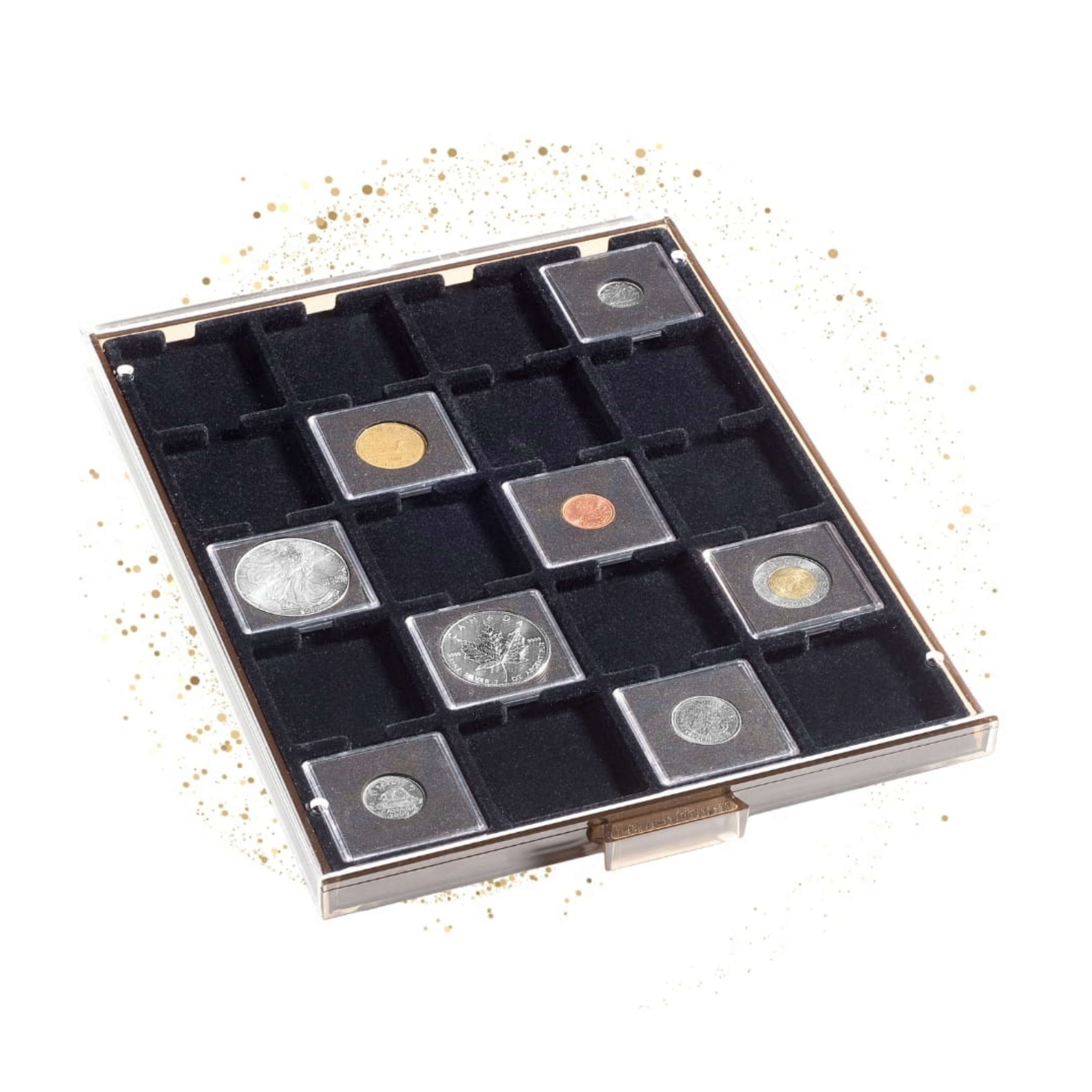 Paleta Mb na mince 50x50 mm Leuchtturm kazeta na kapsle Quadrum a holdery