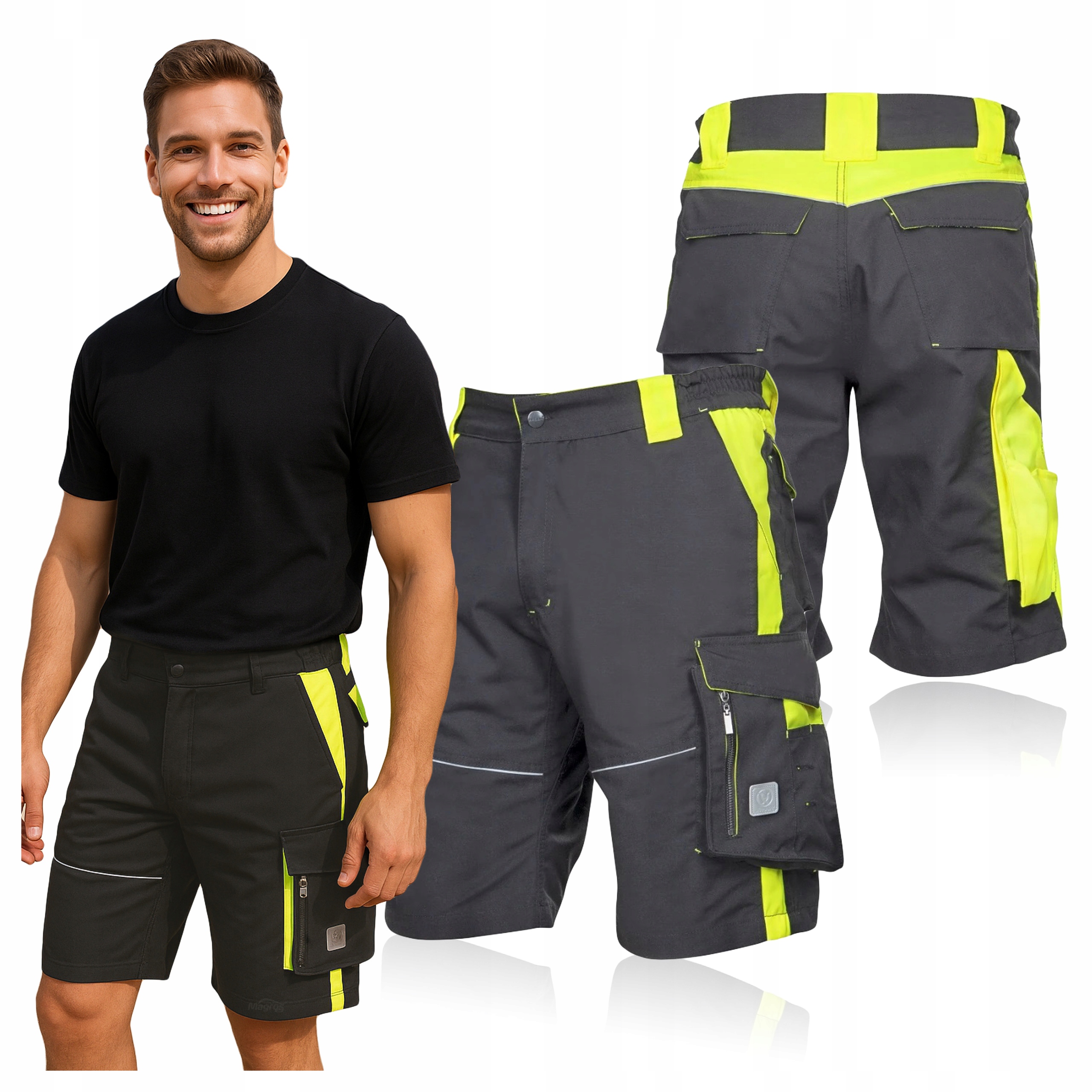 Kraťasy Krátké pánské ochranné výstražné multifunkční Bozp 46