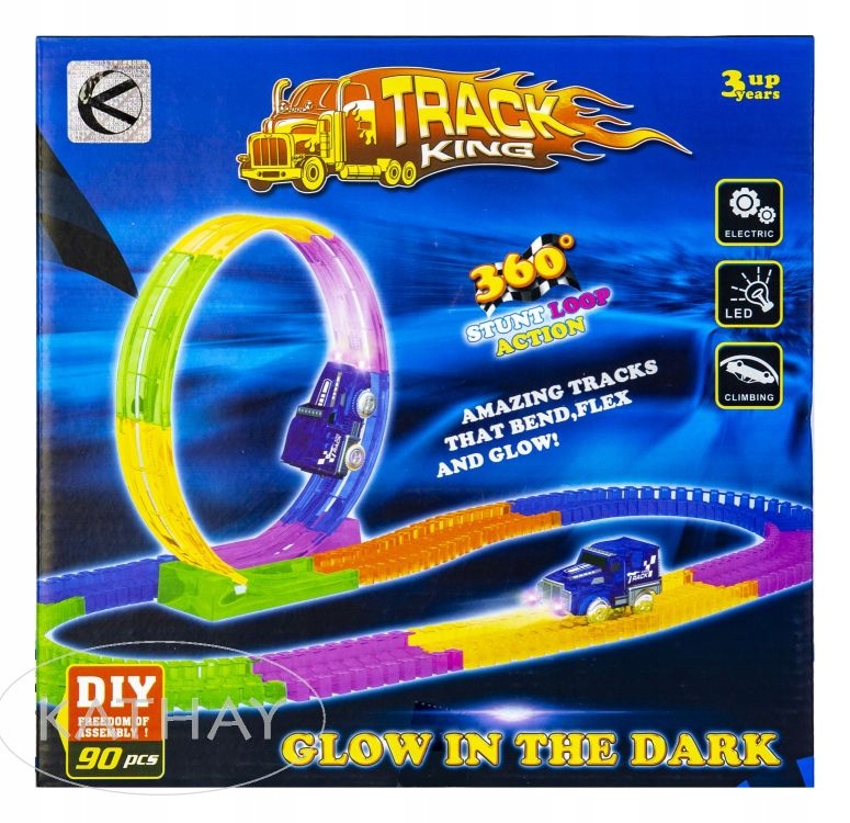 Tor samochodowy świecący w ciemności 90 elemetnów