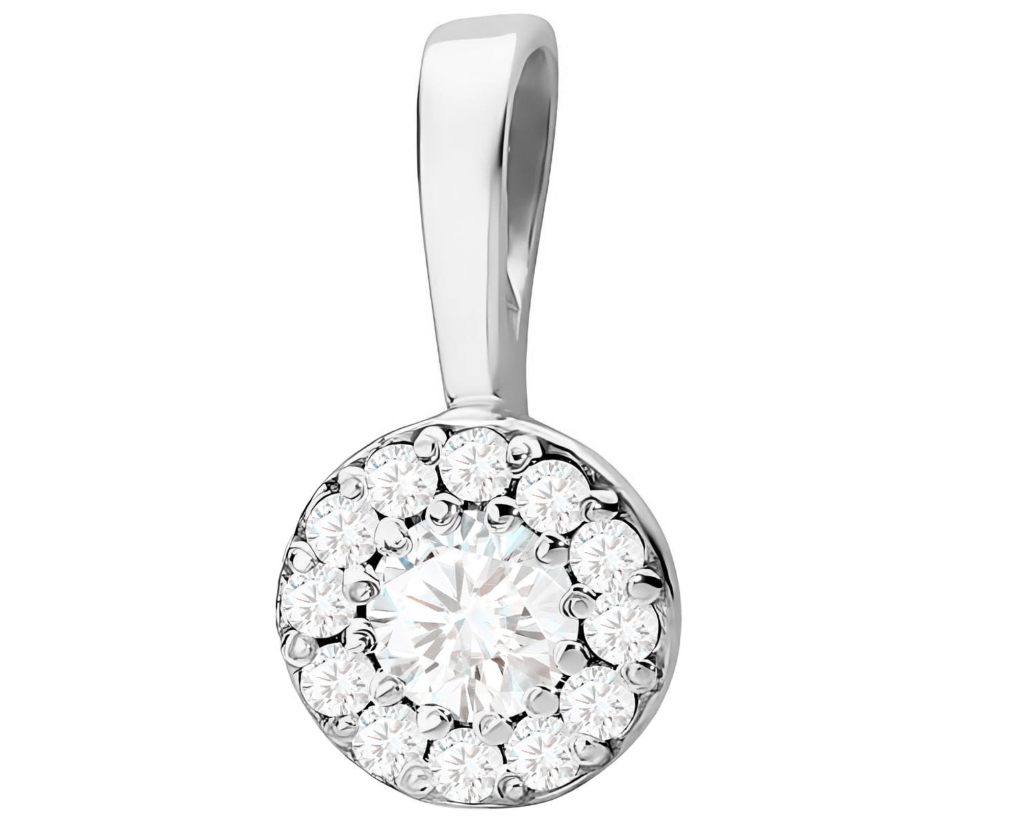 Bílé Zlato Přívěsek S Laboratorními Diamanty Drť 585 14K Dárek
