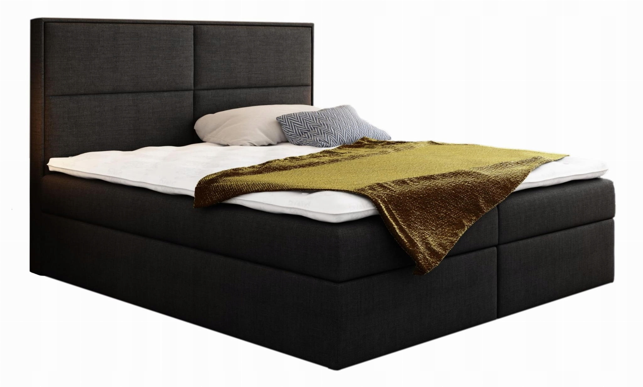 Kontinentální postel 180 x 200 cm s úložným prostorem a matrací, mix vzorů Guarda