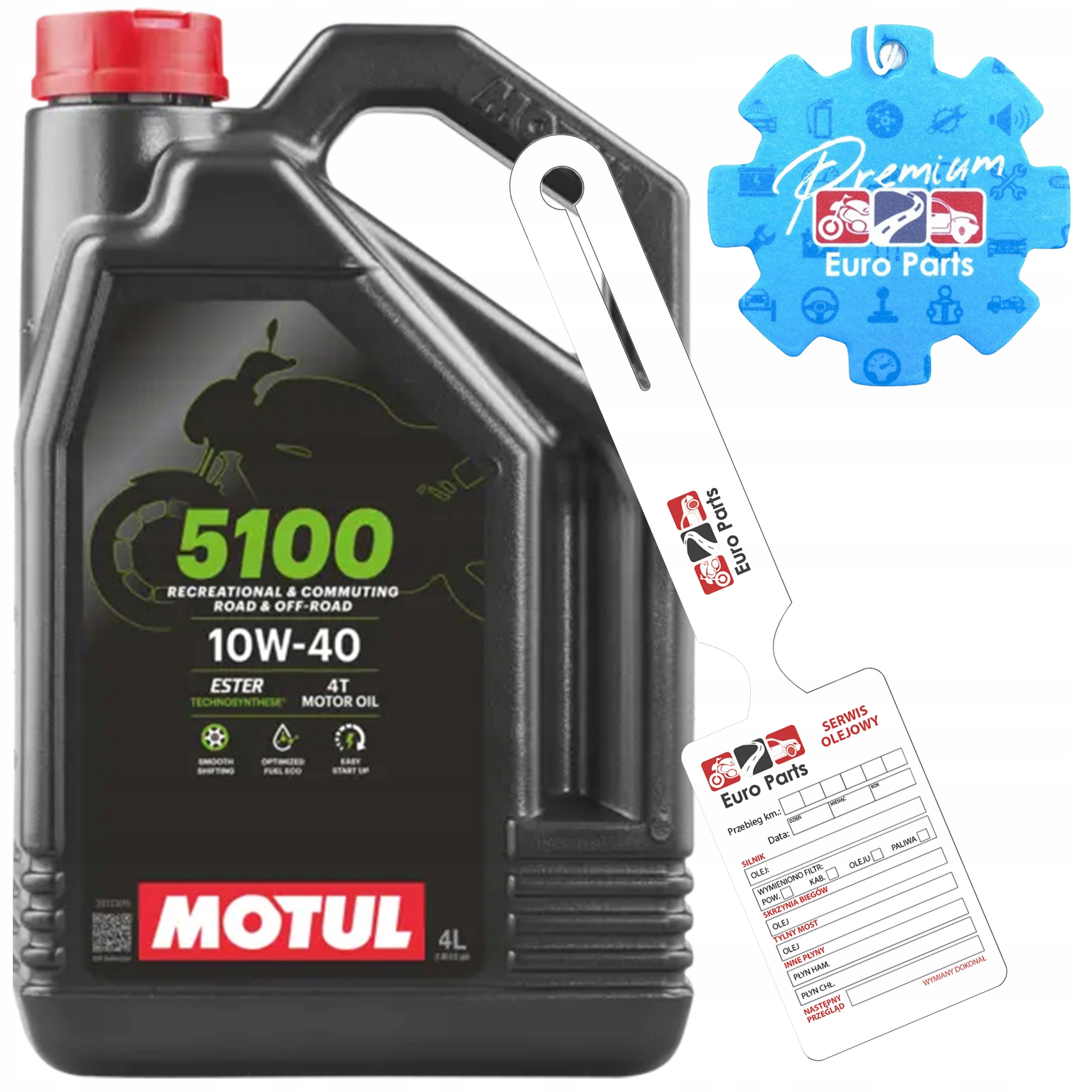 Motul 5100 10W40 4L motocyklový olej 4T MA2 polosyntetický dárek přívěsek