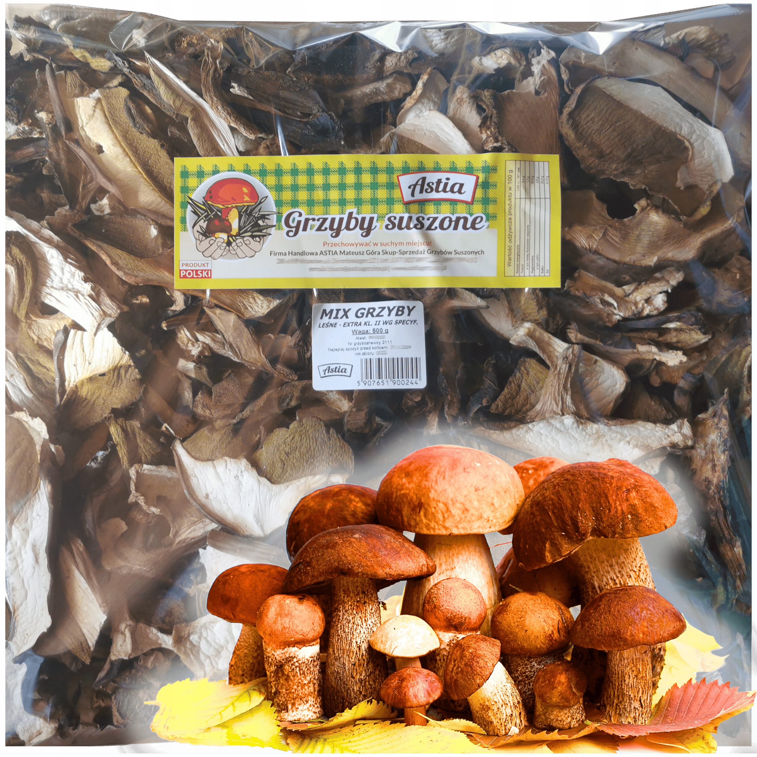 Levně Sušené Houby 500g MIX Lesní sušené houby krájené Polsko Atest 2025
