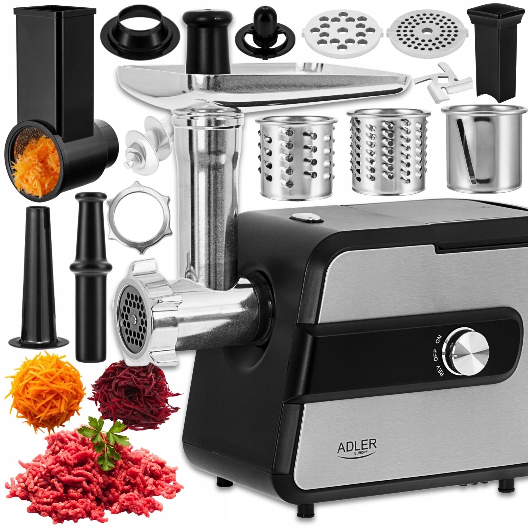 Maszynka Do Mielenia Mięsa Elektryczna Zestaw Z Szatkownicą 17w1 2000W
