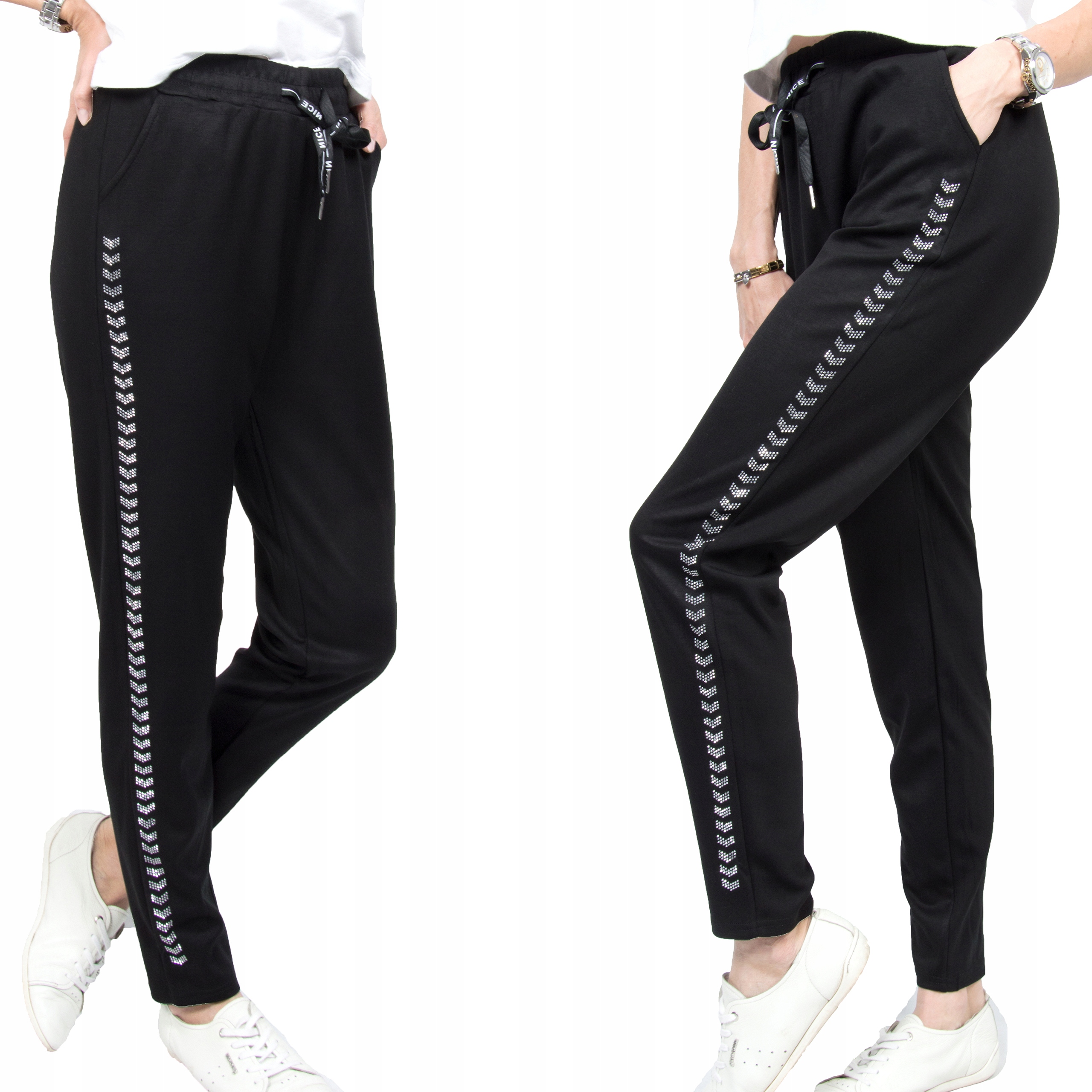 

F99 Damskie Spodnie Dresowe wysoki stan XL/XXL