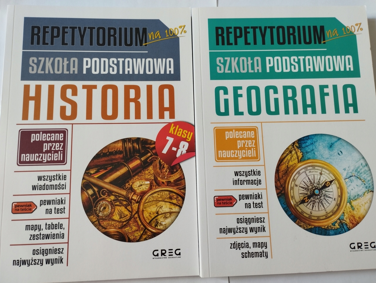 2x Repetytorium Podstawowa Historia 7-8 Geografia