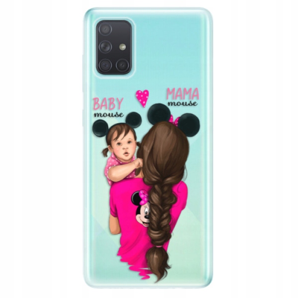 Silikonowe etui Mama Mouse Brunette and Girl do Samsung Galaxy A71