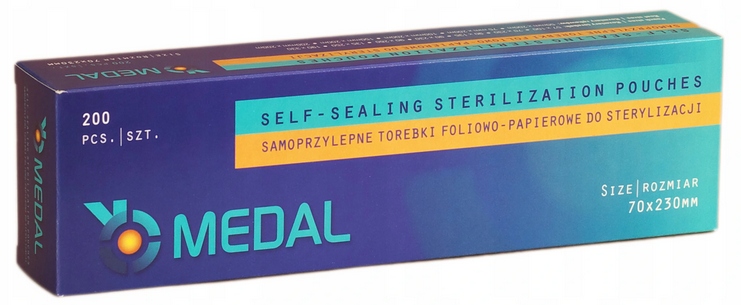 

Torebki do sterylizacji 70x230mm Medal 200szt