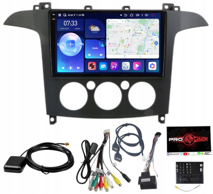 Rádio Navigácia Carplay Gps Android Bt Ford S-max Galaxy 6GB 128GB Sim