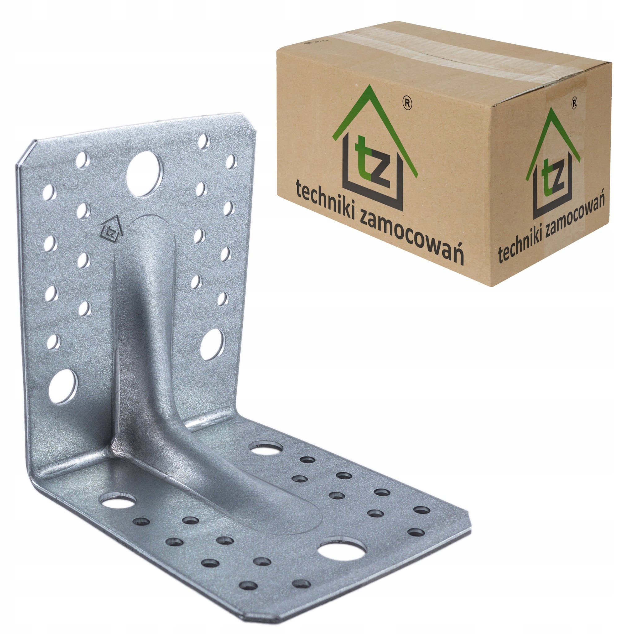 Tesársky uholník oceľový 105x105x90 x 2,5 mm 50 ks perforovaný, výška KP2