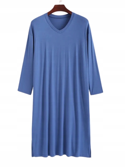 Pánská Noční Košile S Dlouhým Rukávem, Modrá Košile 5XL