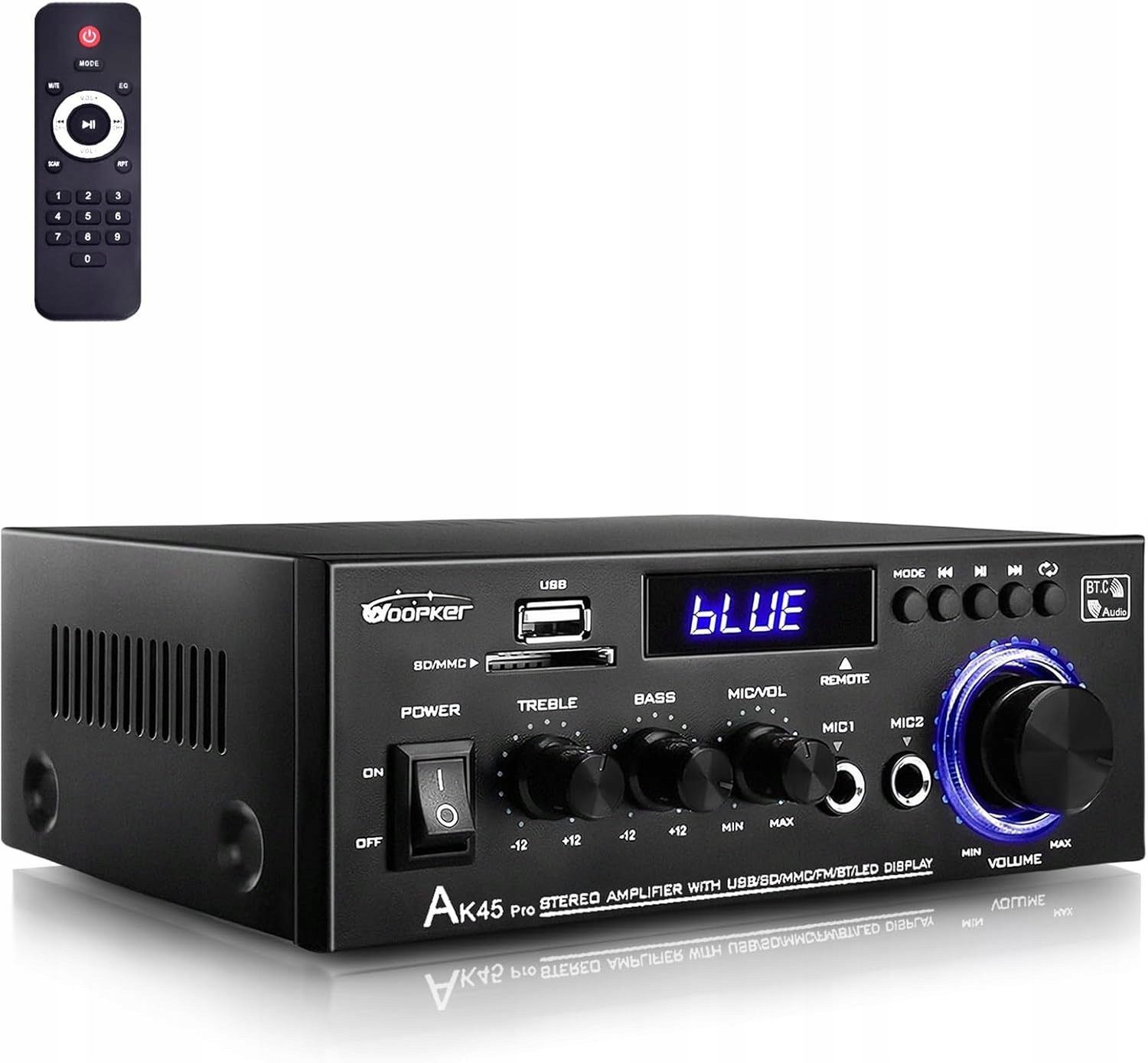 Stereo Zesilovač Hifi Bluetooth 5.0 Woopker AK45 Pro 2 Kanálový Karaoke