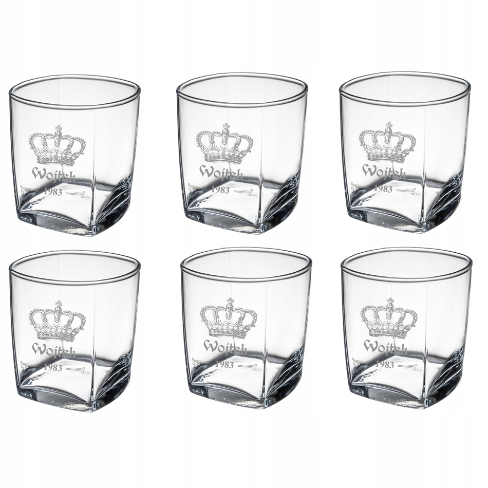 

6 Szklanek do whisky z grawerem Logo