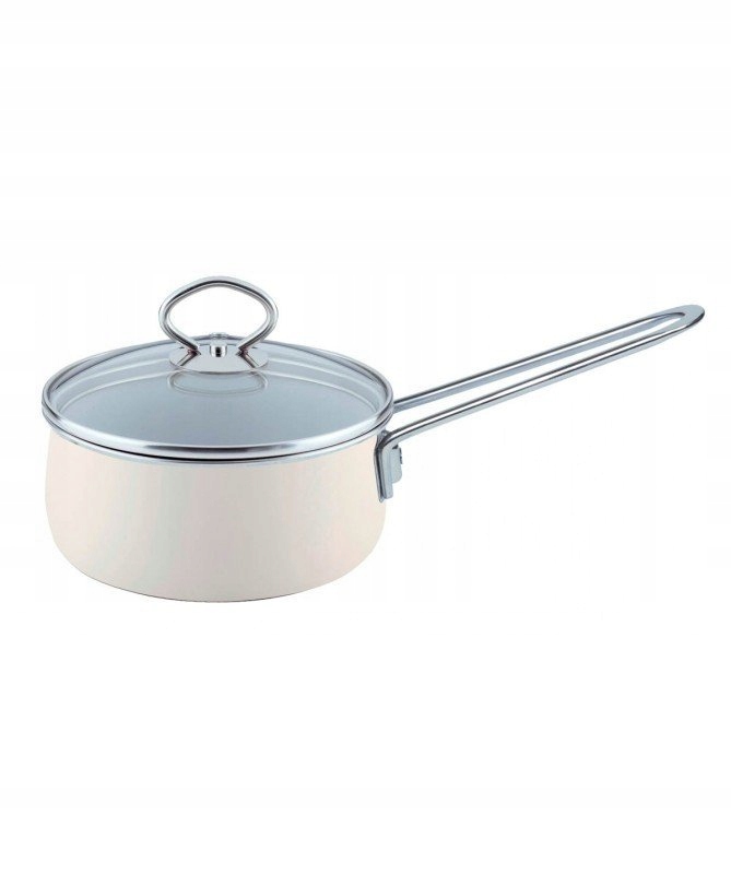 Rajnica Smaltovaný Riess Avorio 16 cm 1 l s béžovým krytom na indukciu