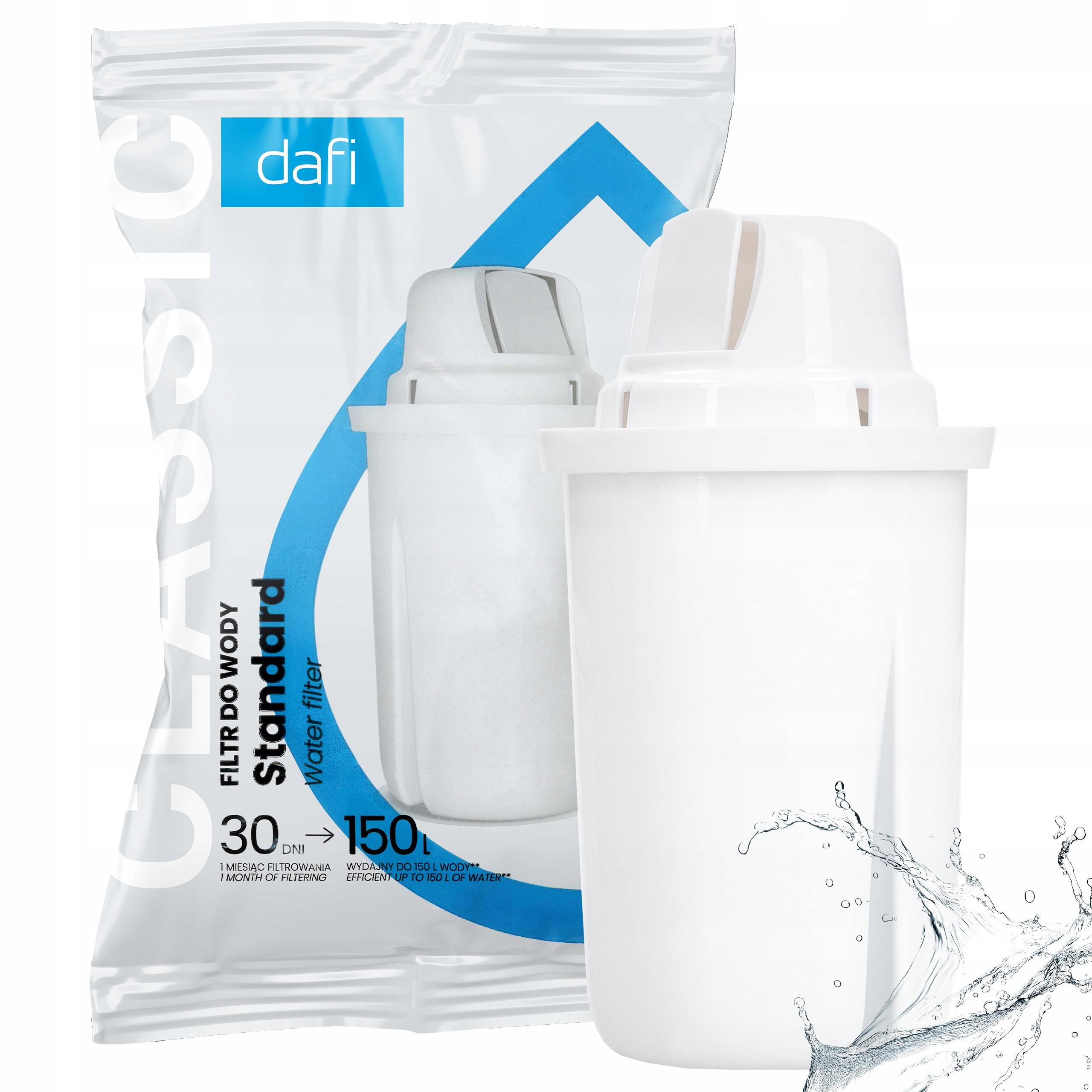 Szklany dzbanek filtrujący Dafi Crystal 2l z licznikiem LED + 6x Wkład Marka Dafi