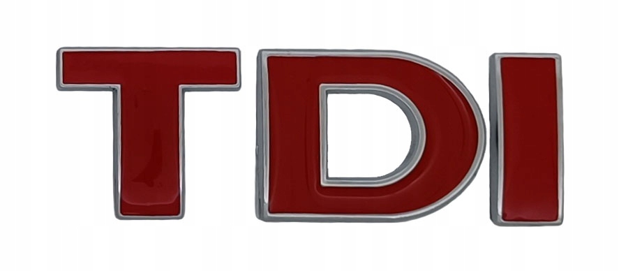 Emblemat Znaczek Napis Tdi Czerwone Metal Chrom
