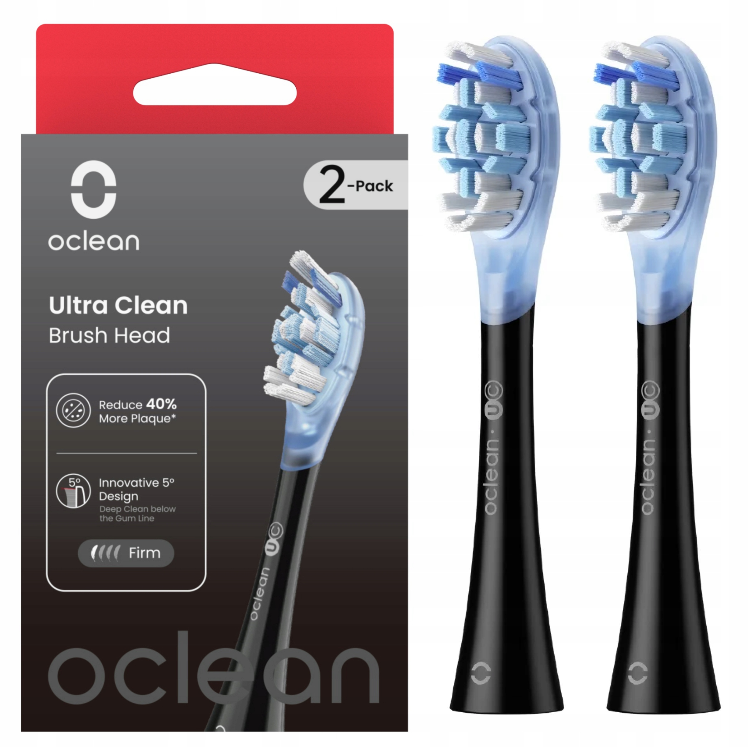 Końcówka do Szczoteczek Elektrycznych Oclean Ultra Clean Czarna 2szt.