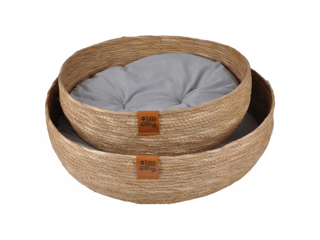 Levně Sada pletených košíků, kulaté, vodní hyacint, 2 ks.