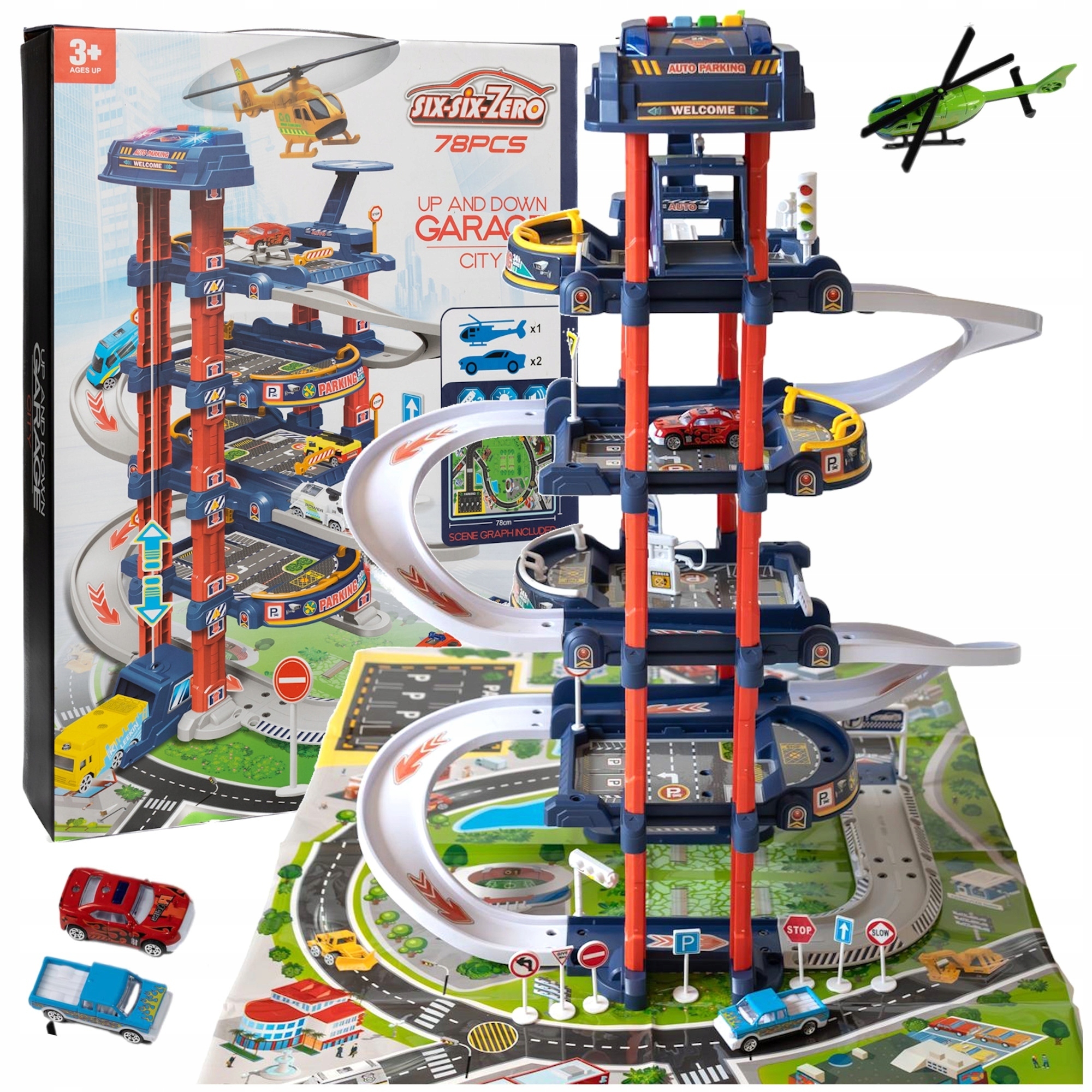 PARKOLÓ TÖBBSZINTES GARÁZS INTERAKTÍV LIFT SZETT 4 SZINT AJÁNDÉK