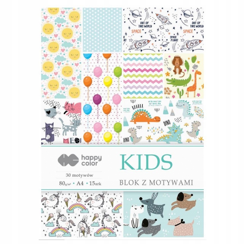 PAPIER BLOK KREATYWNY Z MOTYWAMI A4 KIDS