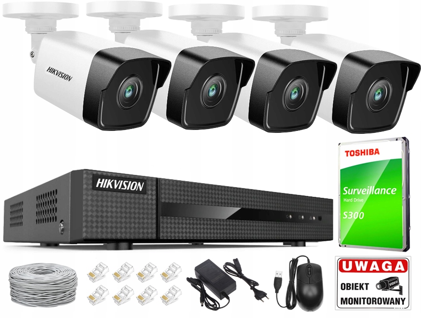 

Hikvision Monitoring Ip 4 Kamery 4MPx PoE IPCAM-B4