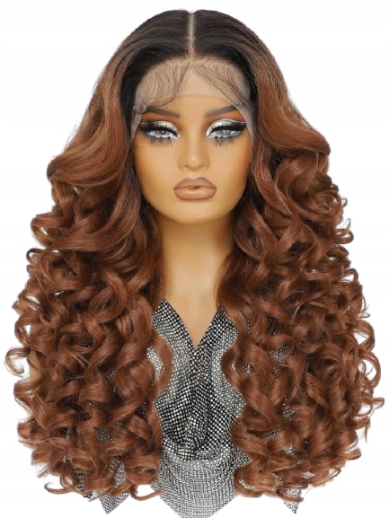 Shein Dámská Paruka Kaštanová Dlouhé Kudrnaté Vlasy 1 G
