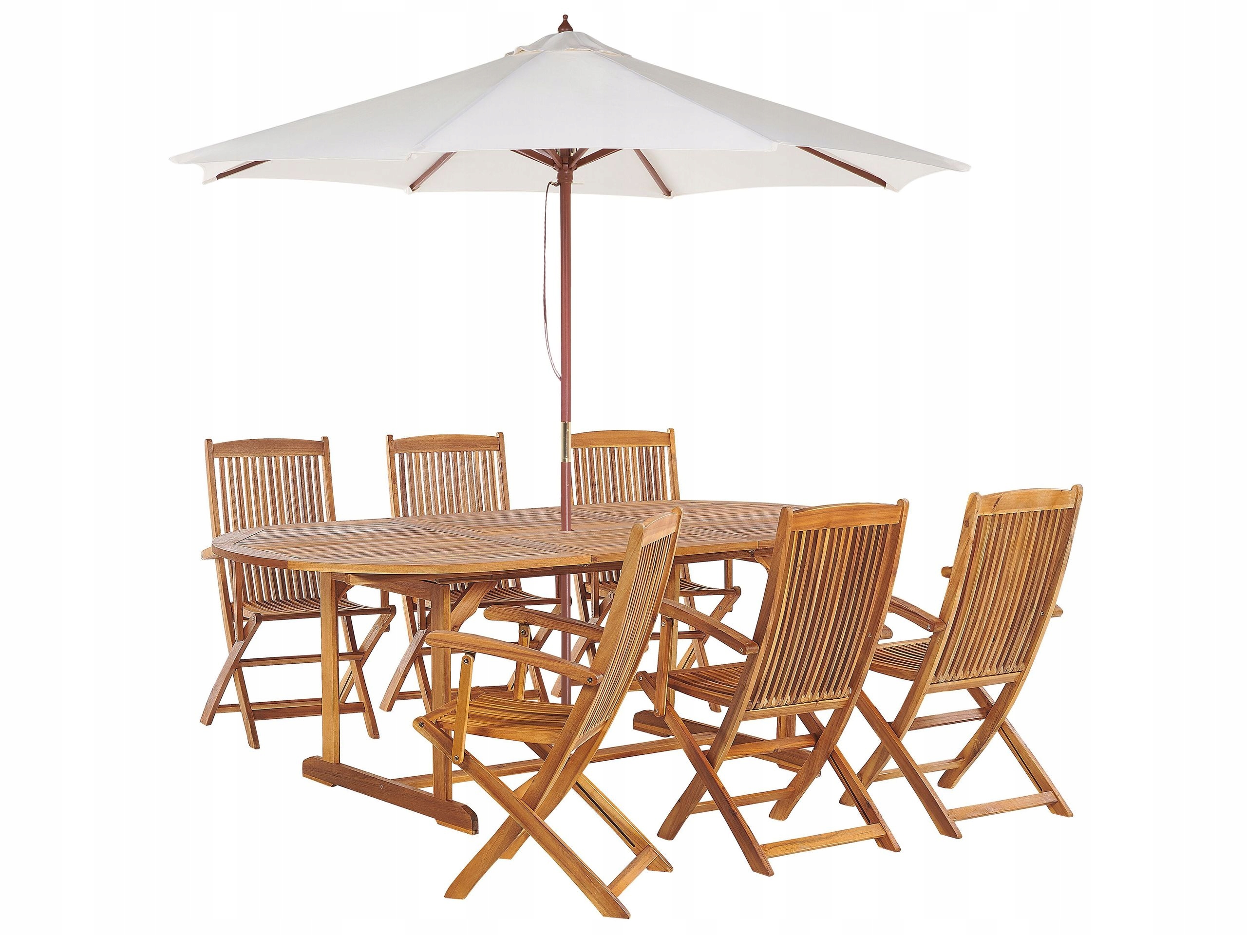 Zestaw ogrodowy stół 6 krzeseł parasol do wyboru