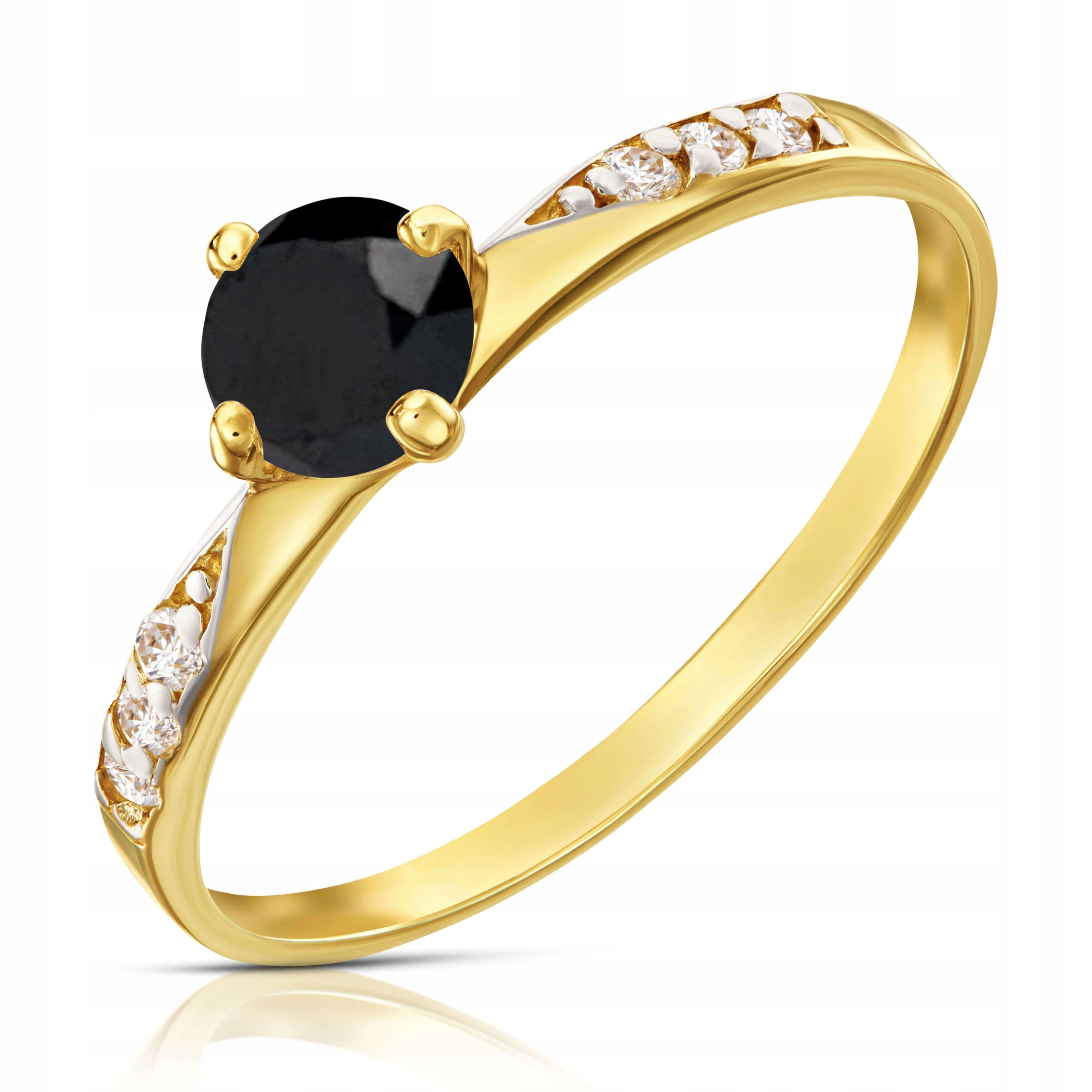 Prstýnek 585 S Černým Očkem Zirkon Výjimečný VEL.16