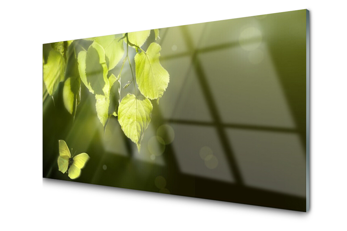 

Panel szklany Płytka Liście Słońce 120x60 + Klej