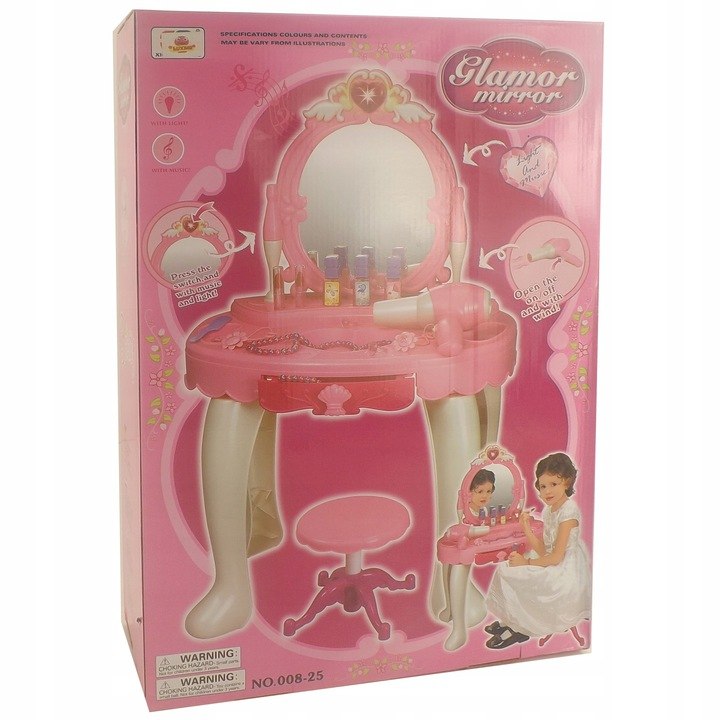 Туалетний столик для дівчинки рожевий звуки СВЕТА825 продукт глибина 45 см