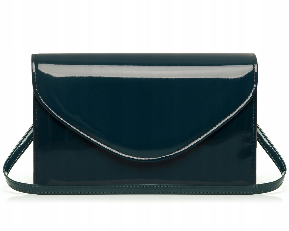 ZIELONA KOPERTÓWKA TOREBKA WIZYTOWA SOLOME S2 NA PASKU LAKIER