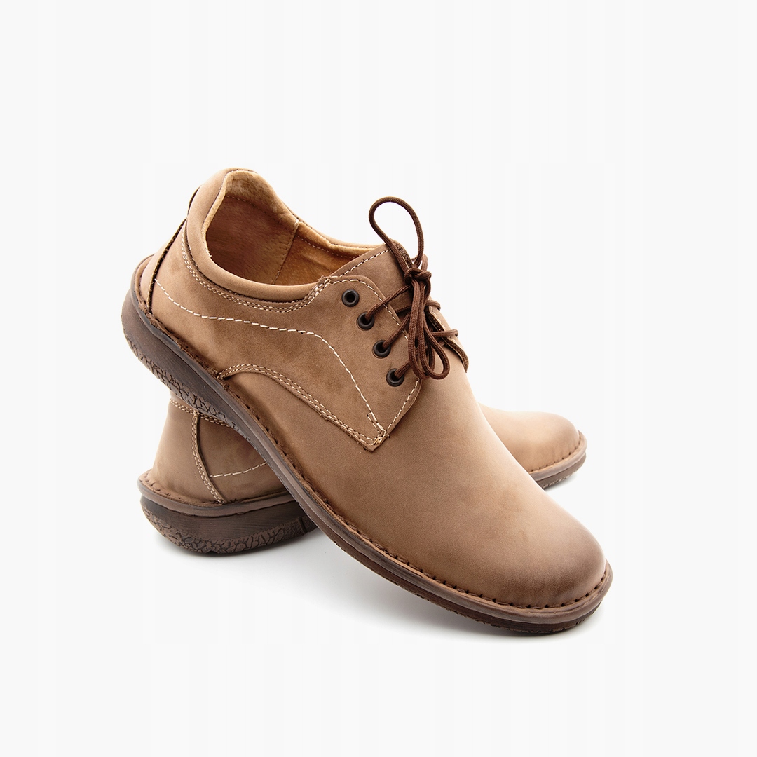 029 polské kožené polobotky Maximus kůže hnědá 45