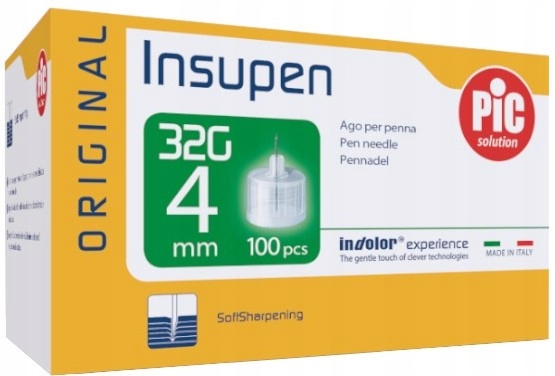 

Pic Insupen Igły Do Penów 32G 4 mm 100 sztuk